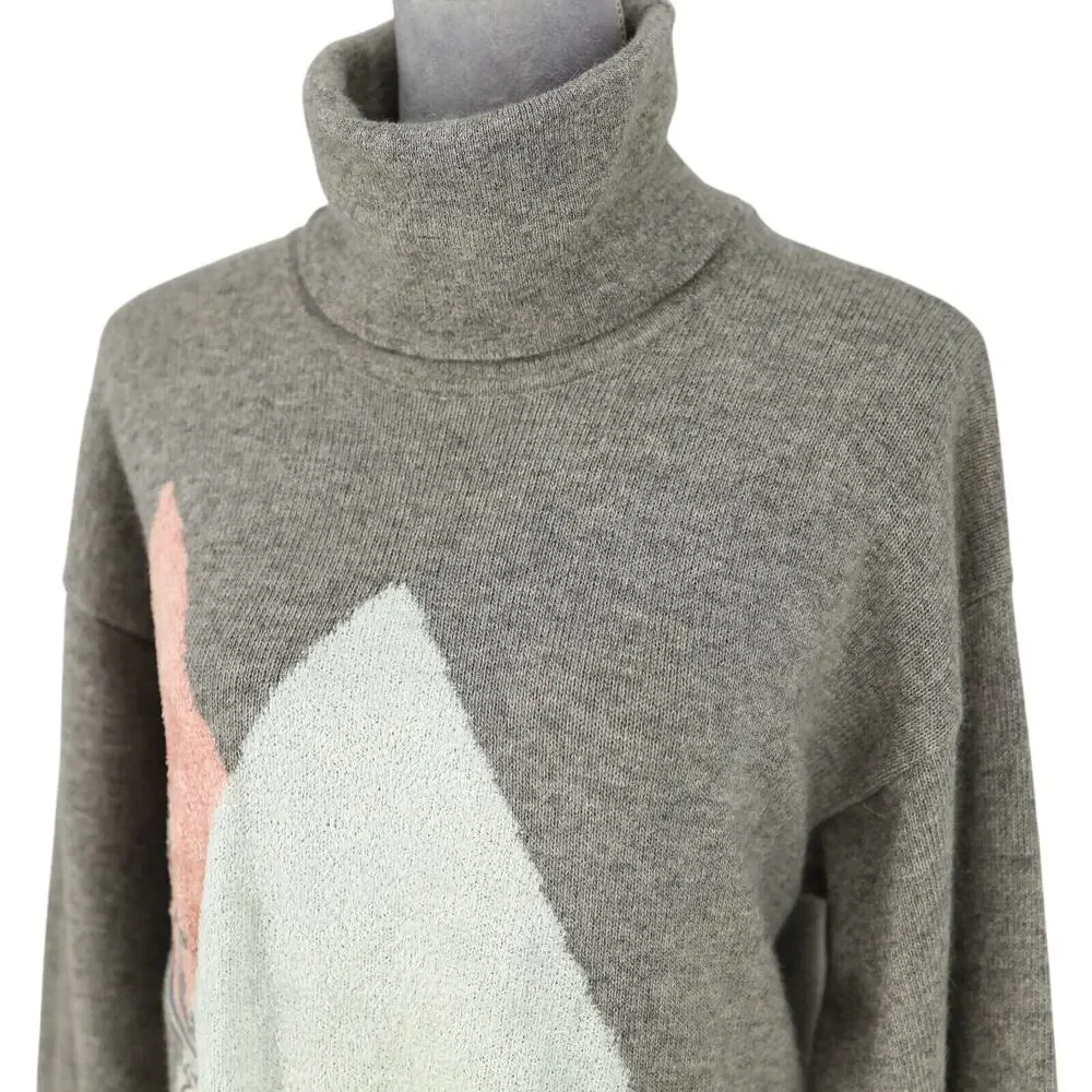 Laurel Escada Sweater Womens 8 US 38 EU Gray Wool Angora Long Preppy Vintage